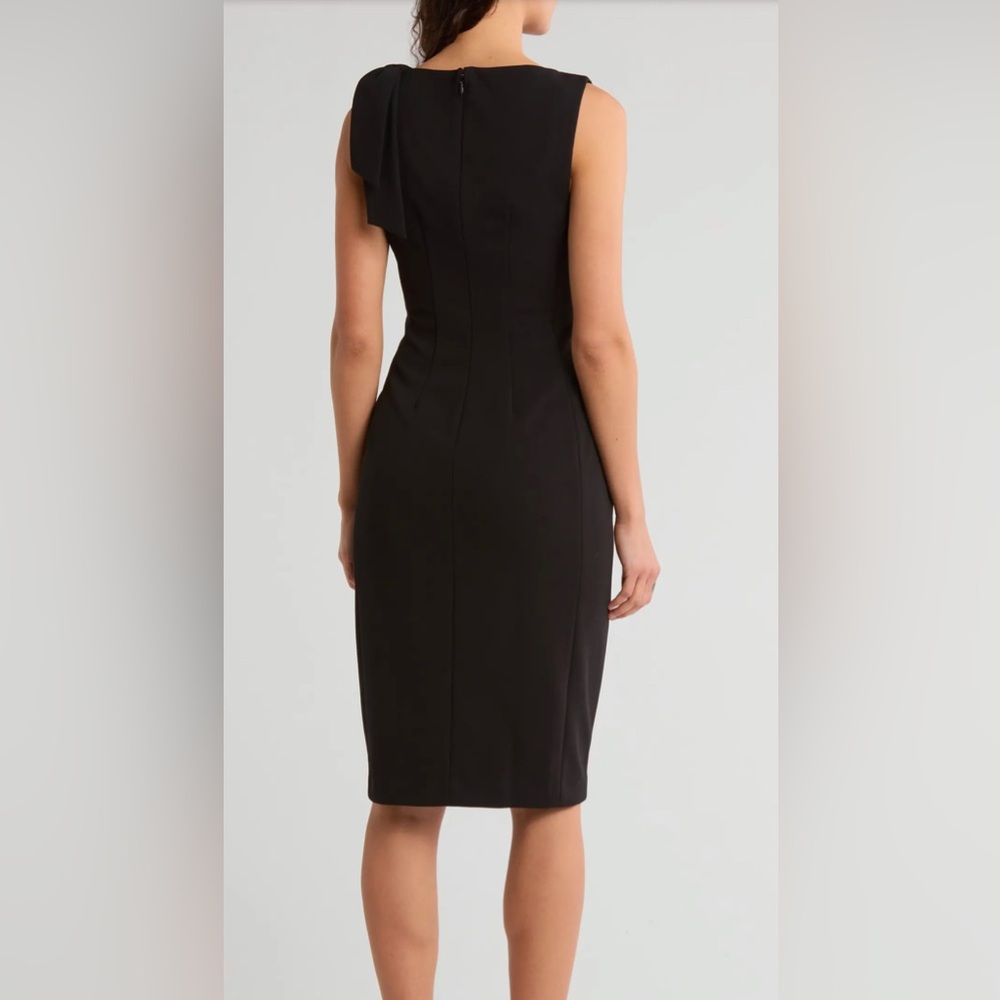NWT Calvin Klein Bow Shoulder Sheath Dress - Picture 2 of 3